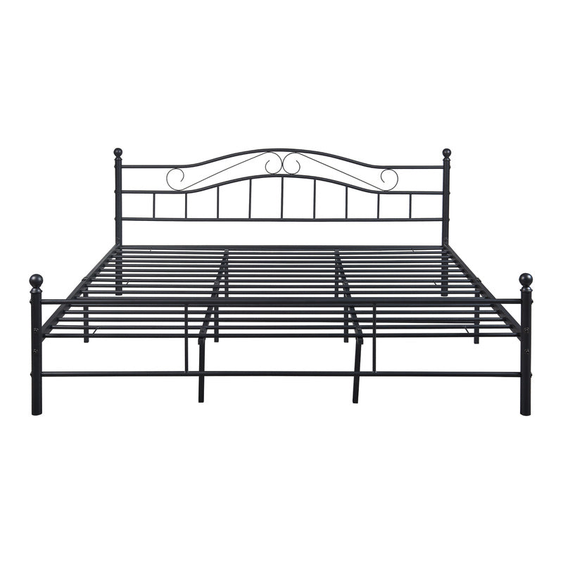 Metalen Bed – Stalen Bedframe – Industrieel Bed – Slaapbank – Lattenbodem – Mat Zwart – 160 x 200 cm – Stevig & Onderhoudsvriendelijk