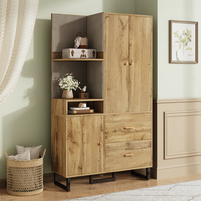 Kledingkast – Garderobekast – Kleerkast – Opbergkast – Dichte Kast – Soft-Touch MDF – Slow-Close Deuren – Ruimtebesparend Verticaal Design 110x186x38 cm