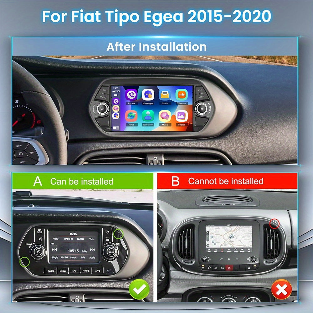 Android Autoradio Fiat Tipo Egea – Multimedia Systeem – Touchscreen Radio – Navigatie Stereo – CarPlay Android Auto – 7 Inch Full HD – Draadloos CarPlay & Achteruitrijcamera