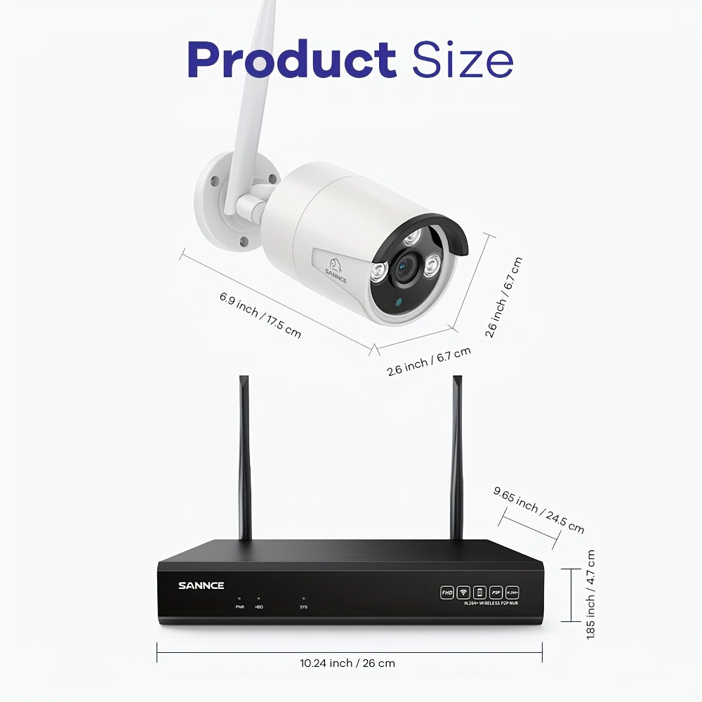 Bewakingscamera Set – Beveiligingscamera Set – Camerabewaking – Wifi Beveiligingscamera – IP Camera Set – 4x 5MP Draadloze Camera’s – 2TB Opslag – Netstroom Aansluiting