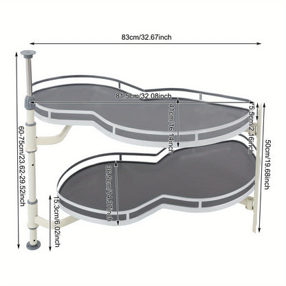 Keukenkast Organizer – Gootsteenkast Organizer – Aanrecht Organizer – Keukenrek – Badkamer Organizer – Uitschuifbaar – Hoog Belastbaar Tot 15 kg – Verstelbaar 60-75 cm – Grijs/Wit Carbon Staal