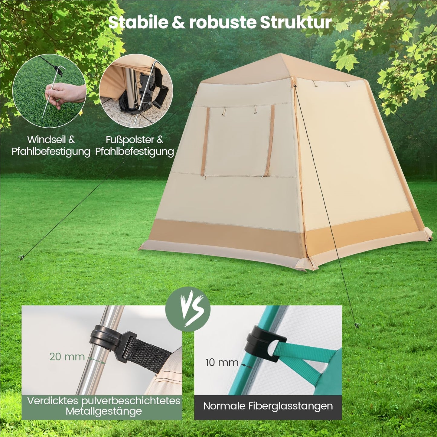 Gezinstent – Kampeertent – Tunnel Tent – Familietent – Outdoor Tent – Voor 4-6 Personen – Waterdicht Met UV Bescherming 50+