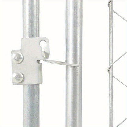 Hondenren – Hondenhok – Hondenkooi – Buitenren – Hondenkennel – Silvery – Met Beschermend Dak – 200 x 200 x 135 cm – Weerbestendig Polyethyleen