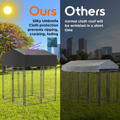 162cm High Heavy Duty Metal Welded Wire Dog Cage House Outdoor Kennel Playpen Cage with Waterproof Sunshade for Chickens, Ducks, Rabbits, Dogs and Other Small Pets