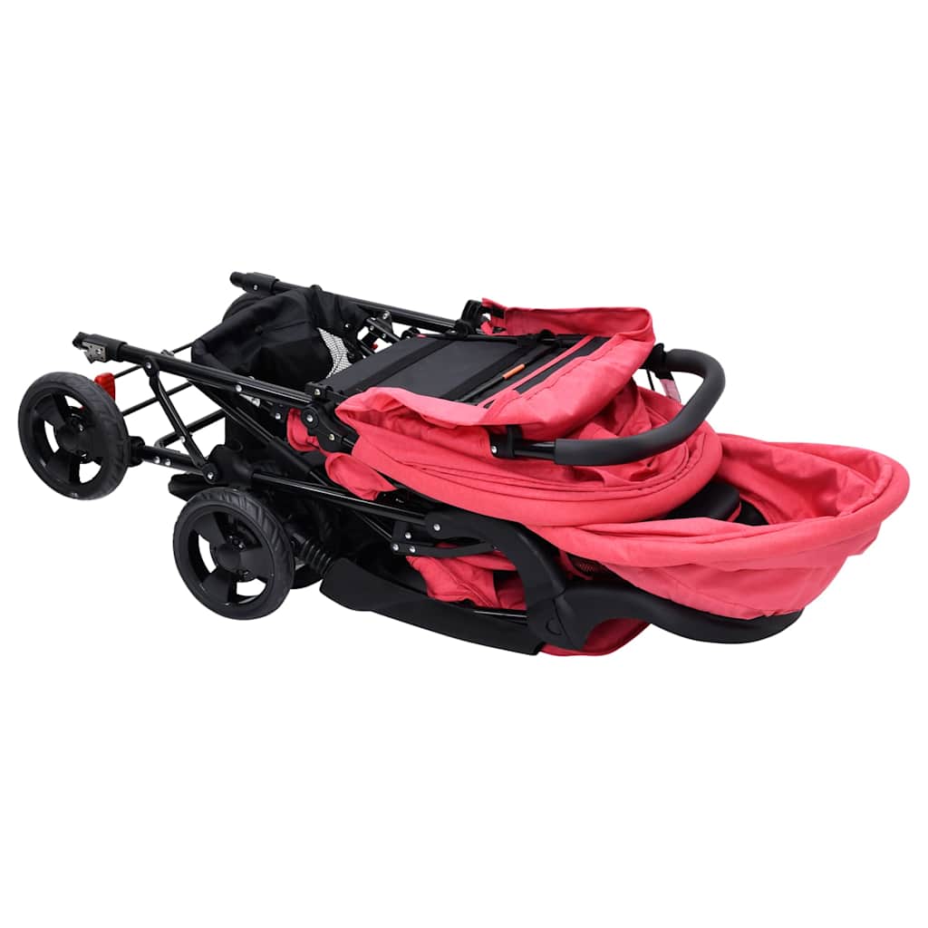 Tandem Buggy – Duo Buggy – Tweelingwagen – Dubbele Kinderwagen – Duo Kinderwagen – Stalen Frame – Inklapbaar