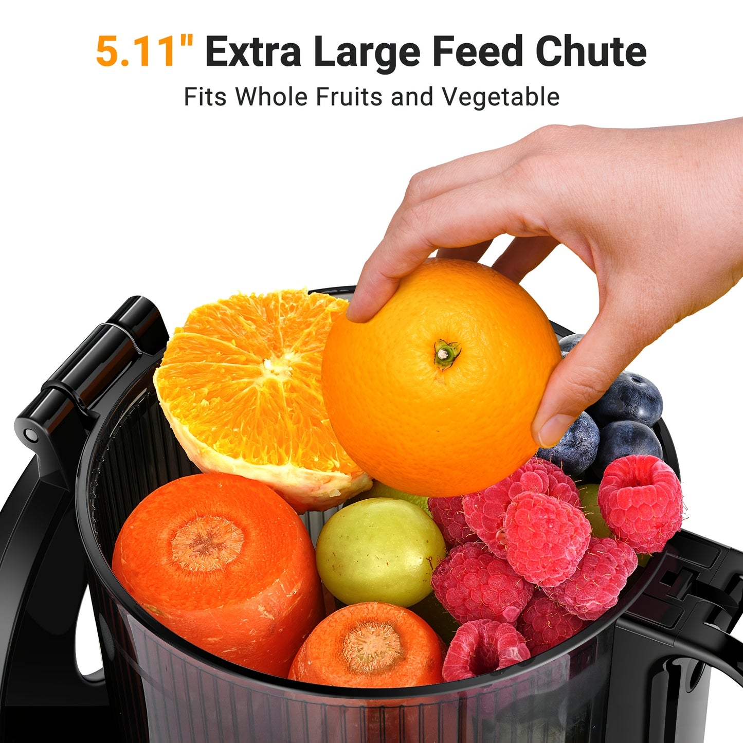 Slowjuicer – Slow Juicer – Sapcentrifuge – Juicer – Verse Sappen – 1,8 Liter Inhoud – 250 Watt Motor - Grijs