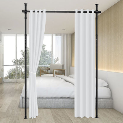 For living room, bedroom or office Width adjustable free-standing room divider screen without curtain, privacy screen adjustable Curtain rods Carbon steel Room divider screen frame