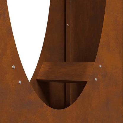 Houtopslag Voor Buiten – Houtrek – Vuurhoutopslag – Houtopberger – Brandhoutrek – Variant Argento – Weerbestendig Cortenstaal – Compact Formaat 50x23x100 cm