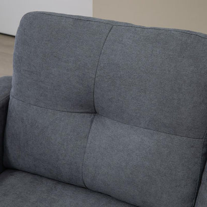 Hoekbank – Hoekzetel – L-vormige Bank – Loungesofa – Slaapbank – Reversible Hoekbank – Massief Houten Frame – Compacte Donkergrijze Polyester Linnenstof