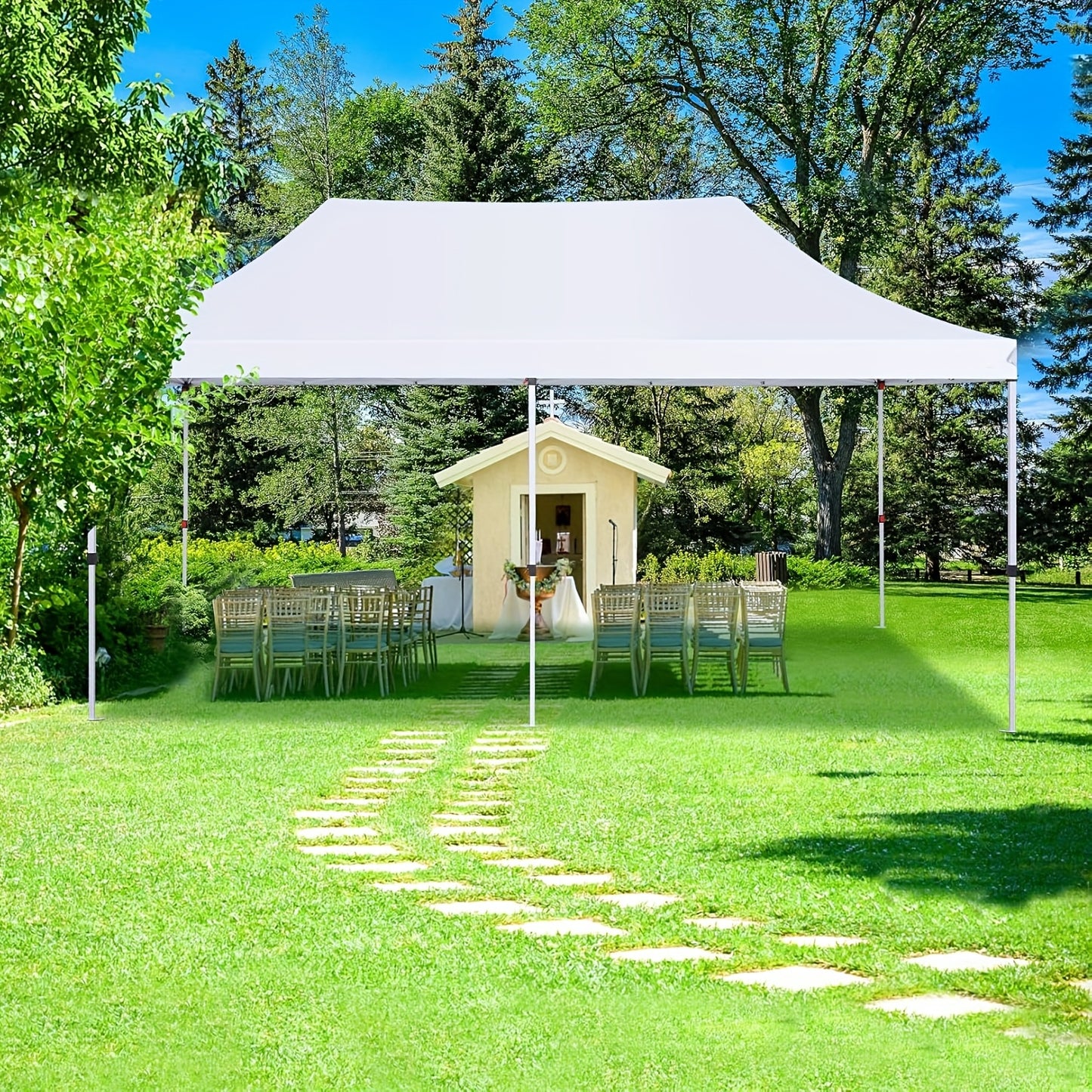 Pop-Up Partytent – Partytent 3x6 Meter – Buitentent – Feesttent – Ruim 18 m² – Stevig Alloy Frame – 6 Afneembare Zijwanden - QUORE