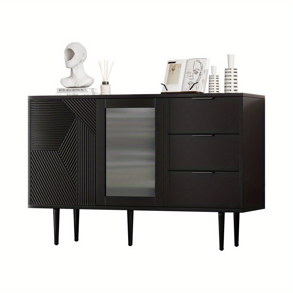 Kast – Opbergkast – Ladekast – Dressoir – Vloerkast – Modern Design – Duurzaam Spaanplaat & Hout – 2 Lades & Open Planken