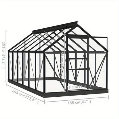 Kweekkas – Tuinkas – Broeikas – Serre – Kas – Aluminium Frame – UV-bestendige Polycarbonaat Panelen – Groot Walk-In Ontwerp – Ventilatiesysteem
