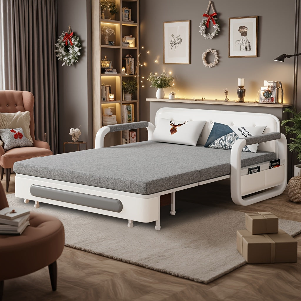 Uitschuifbaar Slaapbankje – Slaapbank – Bedbank – Slaapbankje – Klapbank – Multifunctioneel – Compact 128 cm – Opbergruimte – Hoogwaardige Schuimvulling