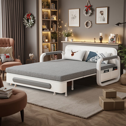 Uitschuifbaar Slaapbankje – Slaapbank – Bedbank – Slaapbankje – Klapbank – Multifunctioneel – Compact 128 cm – Opbergruimte – Hoogwaardige Schuimvulling