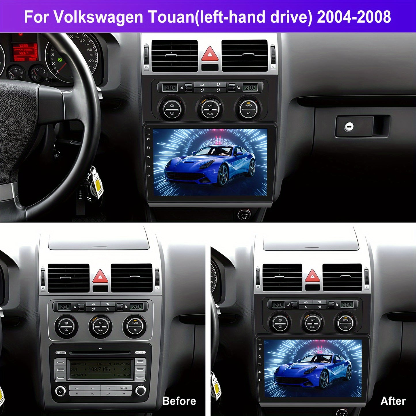 Autoradio 10 Inch – Double Din Radio – Multimedia Systeem – Touchscreen Navigatie – Met AHD Achteruitrijcamera en Draadloze CarPlay & Android Auto
