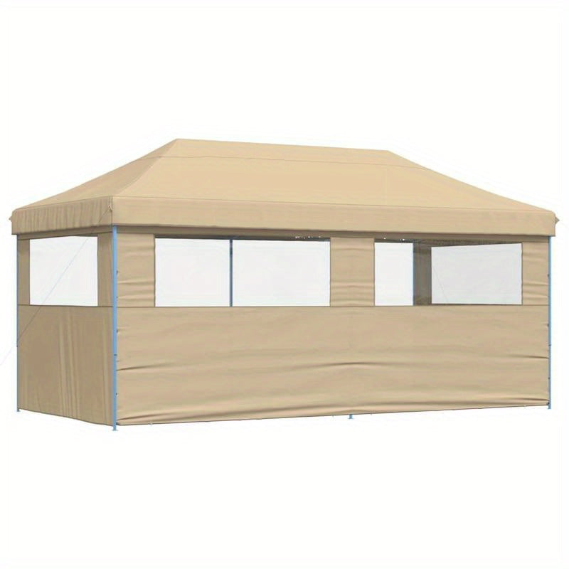 Partytent – Tent – Tuinkamer – Evenemententent – Pop-up Tent – Beige Kleur – Inklapbaar Ontwerp – Snelle Opzet Zonder Gereedschap
