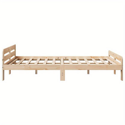 Bedframe – Tweepersoonsbed – Bed – Massief Houten Bed – Houten Ledikant – Dennehouten Materiaal – Geschikt Voor Matras 150x200 Cm – Stevig En Duurzaam