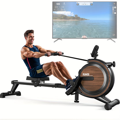 Quiet Magnetic Rowing Machine with 16-Level Adjustable Resistance - Foldable Home Gym Equipment, 150kg Weight Capacity, Magnetic Resistance System for Full-Body Workout, Cardio & Strength Training, Space-Saving Design, Batter