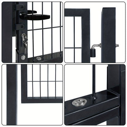 Tuinpoort – Tuinhek – Tuindeur – Hekwerk – Gaashek – Gegalvaniseerd Staal – 150 x 100 cm – Slot Met Sleutel – Weerbestendig Antraciet