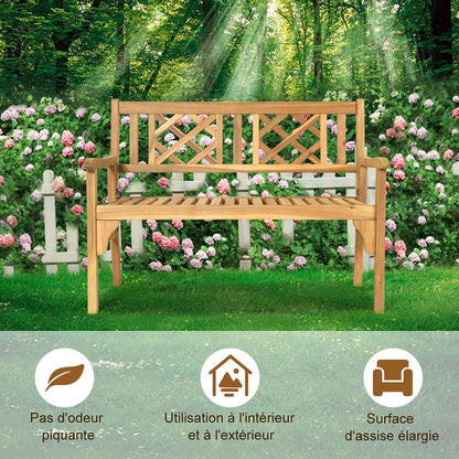 Buitenbank – Tuinbank – Balkonbank – Zitbank – Parkbank – Inklapbaar – Acaciahout – 120 cm – Stevig & Weerbestendig