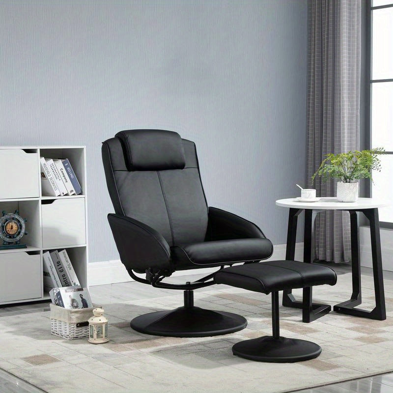 Ergonomic Recliner Chair with Footrest - Heavy-Duty Leisure Chair, Easy Assembly Living Room, Bedroom, Home Theater Seat - Sturdy Base for Hard Floors - Modern Minimalist Furniture for Reading, Watching TV, Napping - Space-Sa