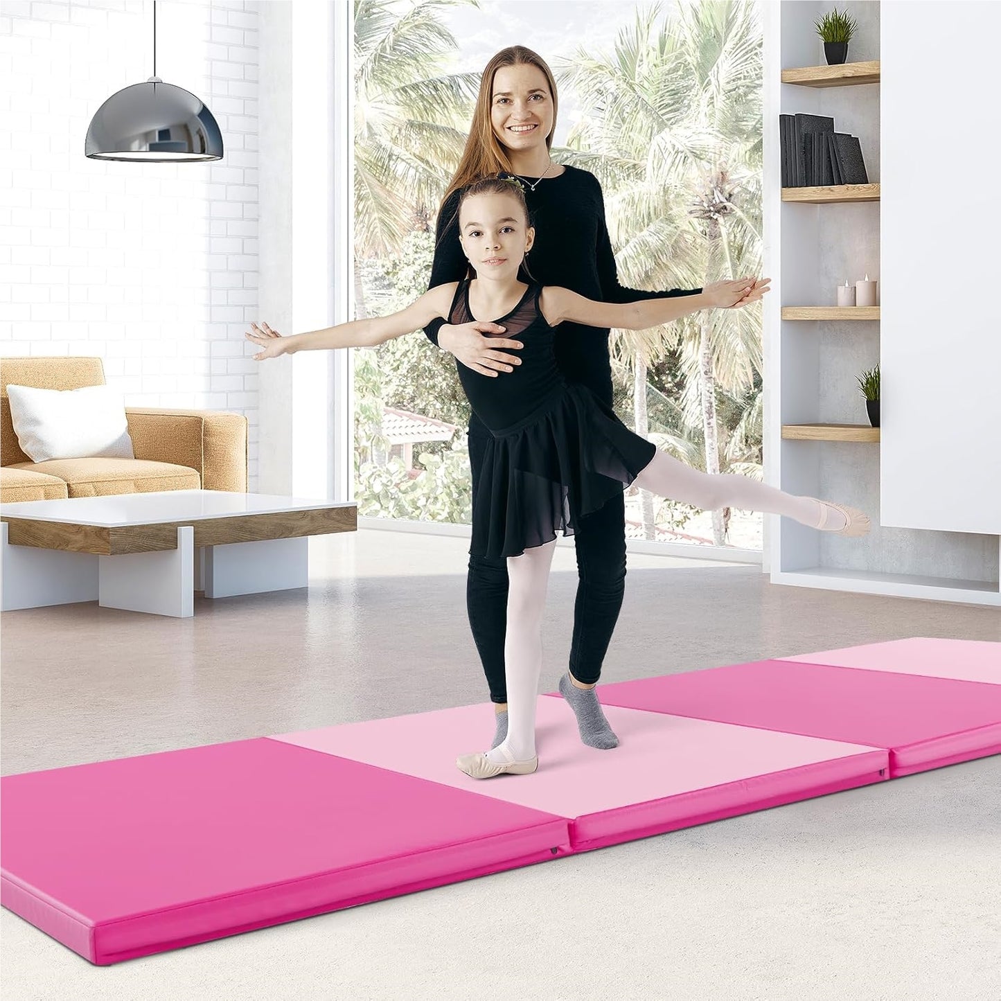 Gymnastiekmat – Vouwmat – Fitnessmat – Yogamat – Trainingsmat – 300x120x5 cm – PU Cover Met Draaghandvatten