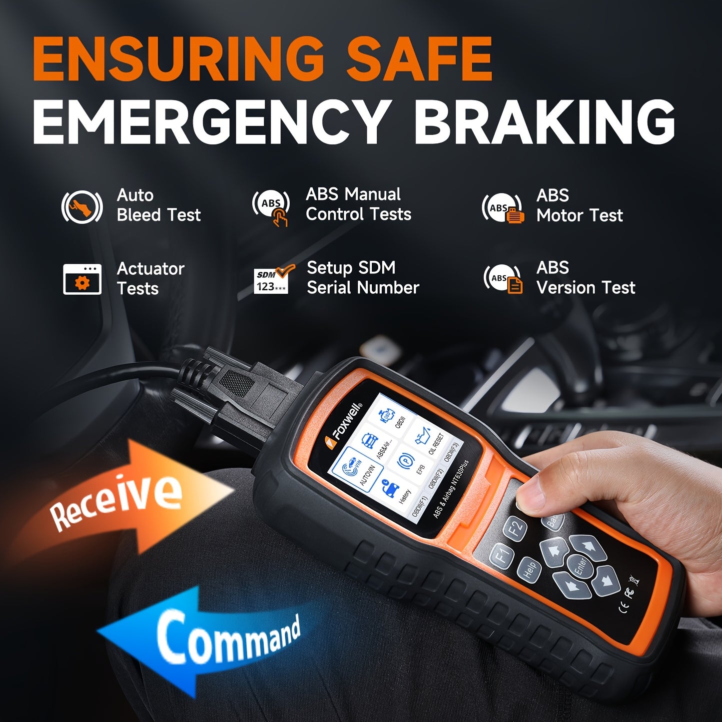 Auto Diagnose Scanner – OBD2 Scanner – Diagnosetool – Foutcode Lezer – Auto Diagnosescanner Draadloos – Bi-directionele Testfunctie – 16+ Resetfuncties – Inclusief Opbergtas Geel