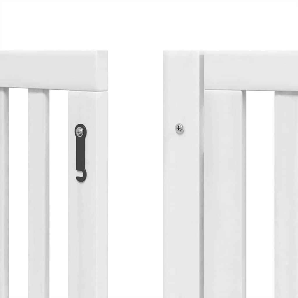 Hondenren – Hondenhek – Hondenafsluiting – Hondenbarrière – Wit – Populierenhout – Inklapbaar Met Slot – 50 x 60 x 2 cm