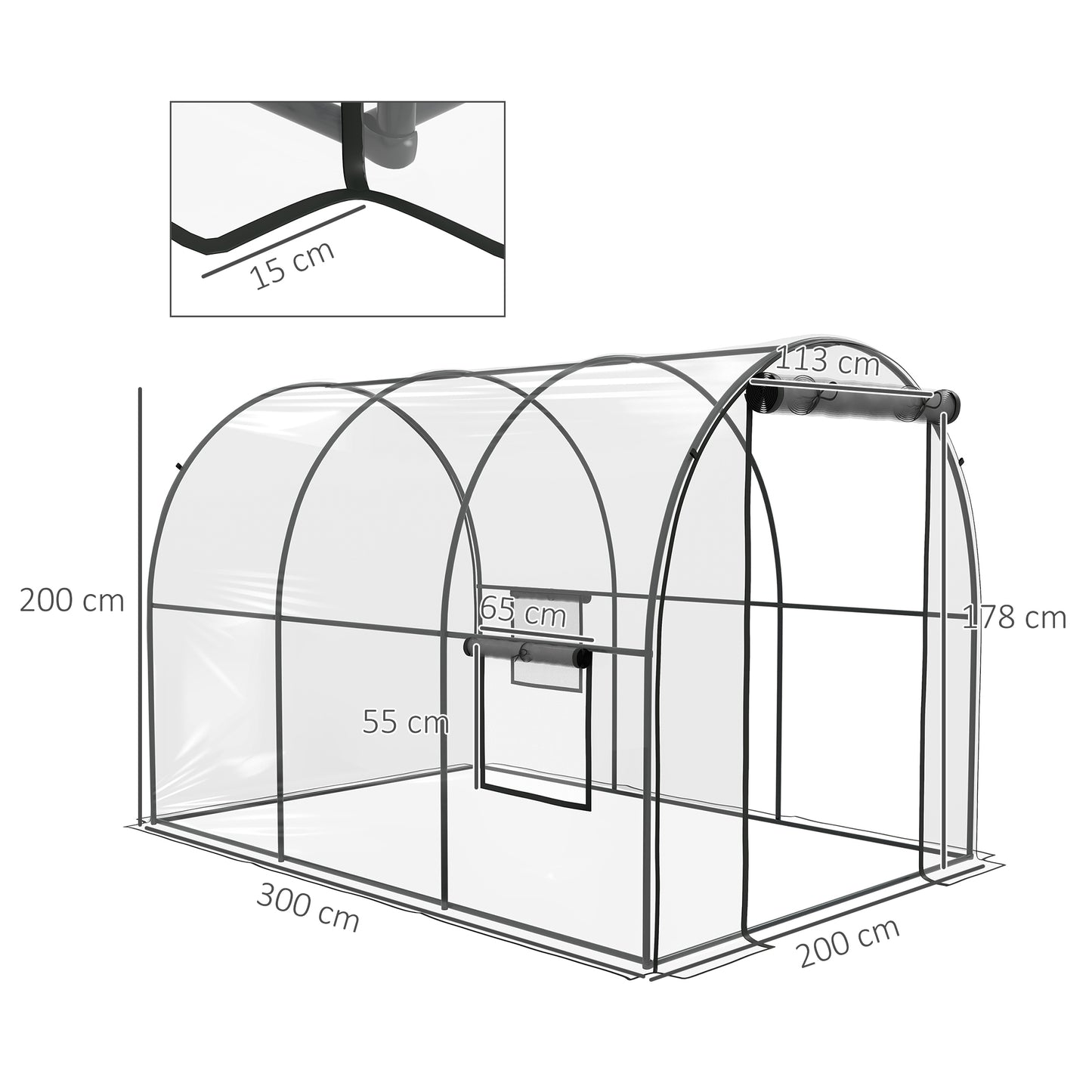 Tuinkas – Kweekkas – Serre – Plantenkas – Groentekas – Transparant – Versterkt Stalen Frame – 6 m² Oppervlakte
