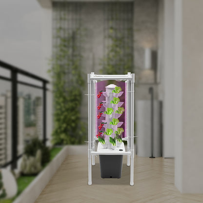 Hydroponische Plantentoren – Hydrocultuur Systeem – Indoor Tuin – Groeitoren – Kweekkit Compleet – Ruimtebesparend Ontwerp – 10L Waterreservoir