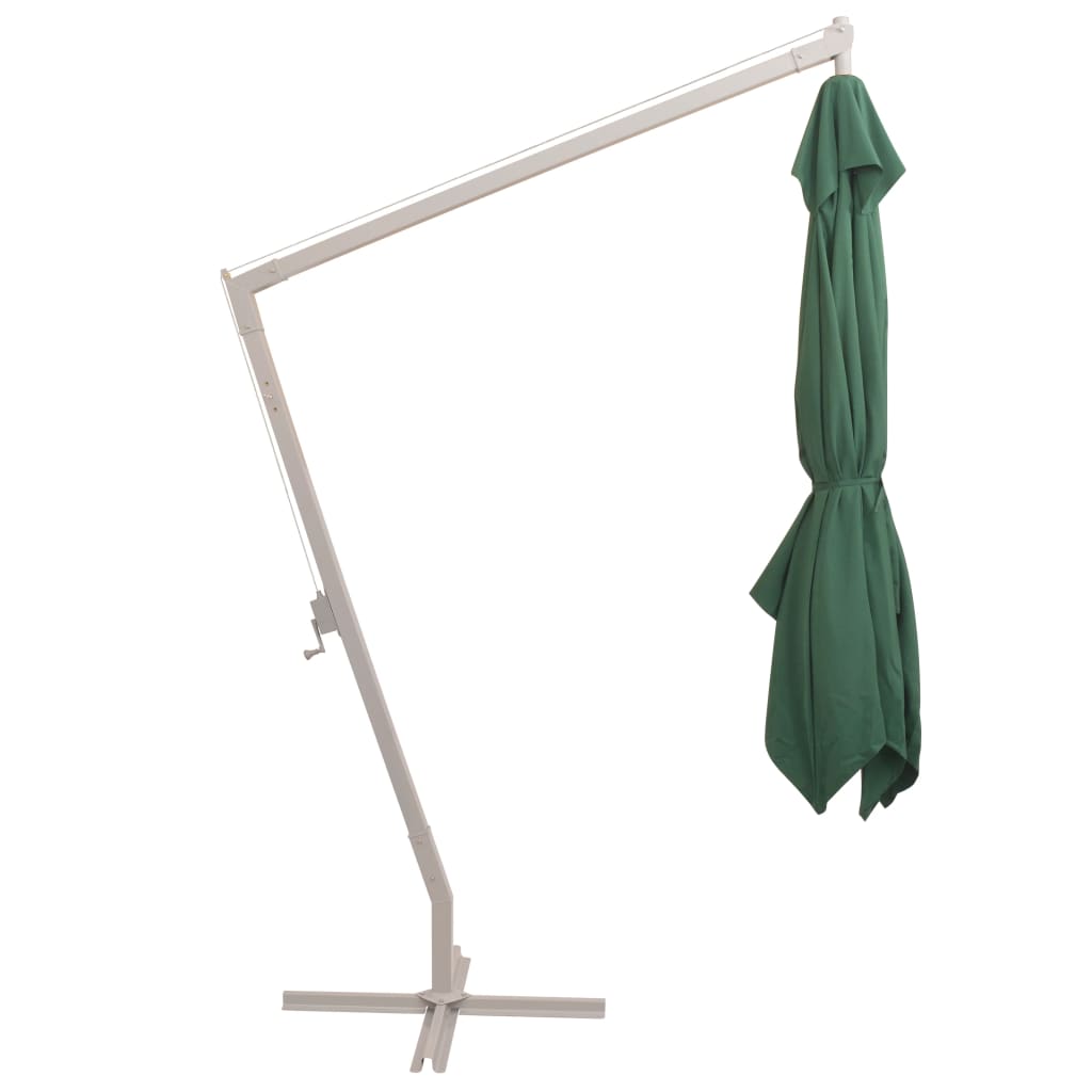 Zweefparasol – Hangende Parasol – Tuinparasol – Buitenparasol – Schaduwparasol – UV-bestendig Polyester – Aluminium Frame 300x300 cm – Groen