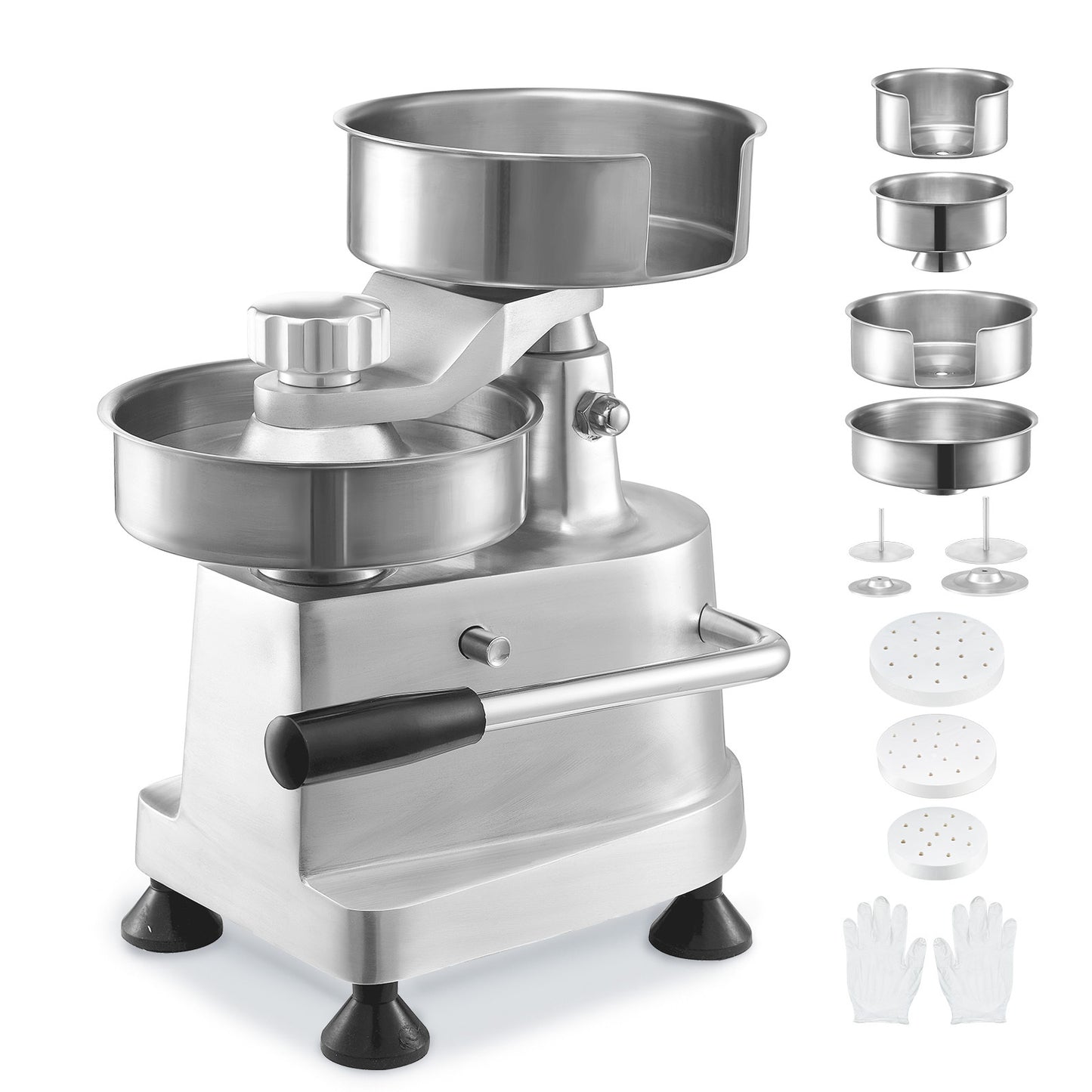 Hamburgerpers – Burger Maker – Patty Vormer – Vlees Burger Pers – Hamburger Maker – 3 Maten (10/13/15 cm) – Geanodiseerd Aluminium & RVS – Instelbare Dikte