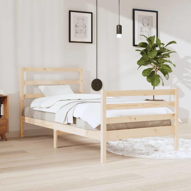 Bed frame in Wood Pine solid 90x200cm Removable and durable