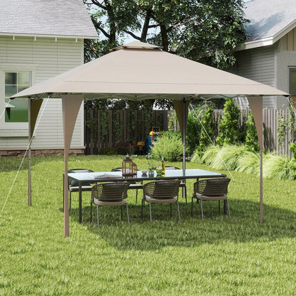 Partytent – Feesttent – Tuintent – Paviljoen – Easy-Up Tent – 395x395 cm – Weerbestendig Oxford Polyester – Verstelbare Hoogte met Ventilatie