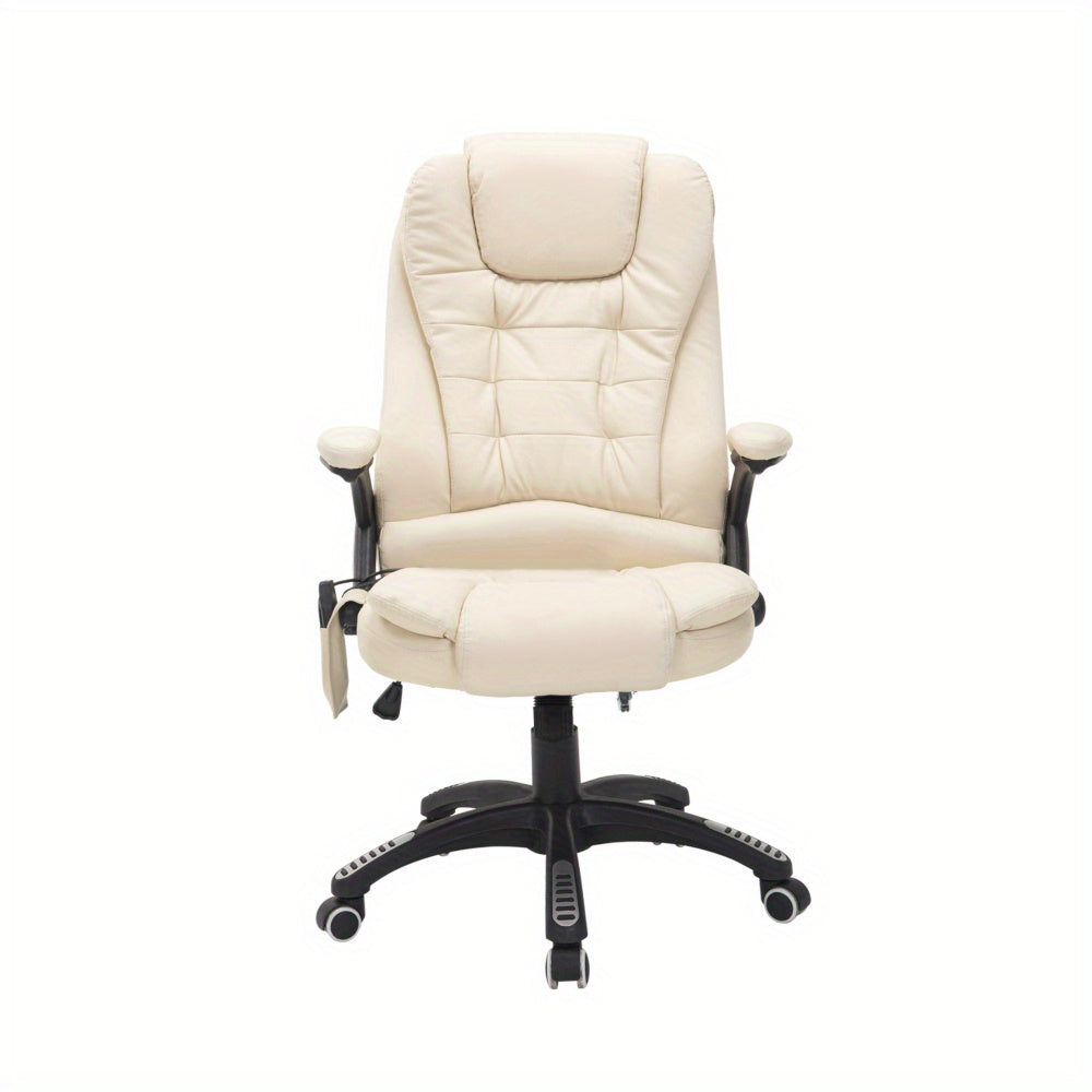 Ergonomic Office Chair - Adjustable Height, Swivel Base & Manual Recline, Heavy-Duty Metal Base, Cushioned Seat - Home Office Desk Chair for Professional Workspace - Beige Executive Desk Chair, Office Chair Covers Stretchable