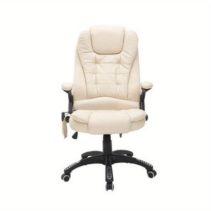 Ergonomic Office Chair - Adjustable Height, Swivel Base & Manual Recline, Heavy-Duty Metal Base, Cushioned Seat - Home Office Desk Chair for Professional Workspace - Beige Executive Desk Chair, Office Chair Covers Stretchable