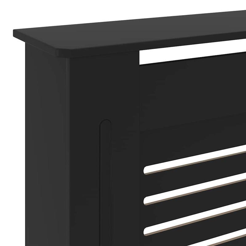 Radiatorombouw – Radiatoromkasting – Radiatorbekleding – Verwarmingsombouw – Ombouw Verwarming – Zwart Hout – 205 cm Hoog – Inclusief Extra Plankjes