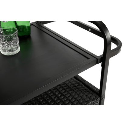 Barkar – Outdoor Bartafel – Serveerwagen – Trolley – Bar Cart – Waterbestendig Stalen Blad – Verstelbare Zwenkwielen met Remmen