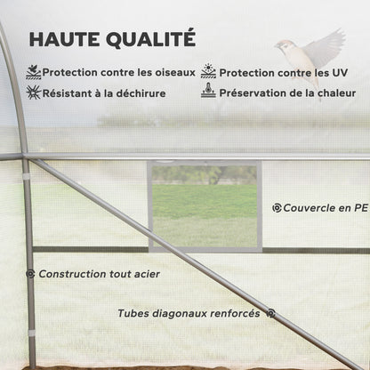 Kweekkas – Serre – Foliekas – Tuinkas – Moestuinkas – Grote Afmeting 24 m² – Stevig Gegalvaniseerd Stalen Frame