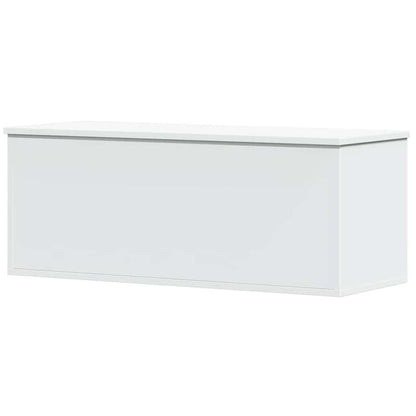 White Modern Minimalist Wooden Storage Box with Open Lid - Large Rectangular Organizer Chest for Bedroom, Living Room, Home Office - Sturdy Wooden Construction, Space-Saving Design, Multi-Purpose Furniture for Clothes, s