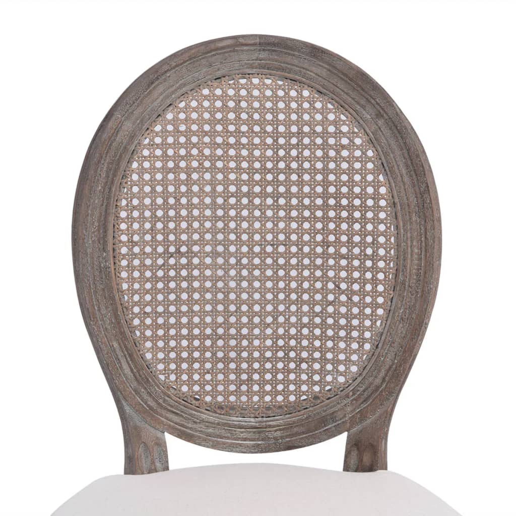 Eetkamerstoel – Eetkamerstoelen – Kuipstoel – Stoel – Set Van 4 – Linnen Bekleding – Rieten Rugleuning – Houten Frame – Komfortabele Foamvulling