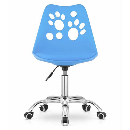 Draaistoel – Bureaustoel – Stoel – Werkstoel – Kinderstoel – 360° Draaibaar – Hoogte Verstelbaar 85-98 cm – Eco-Lederen Zitkussen - Blauw