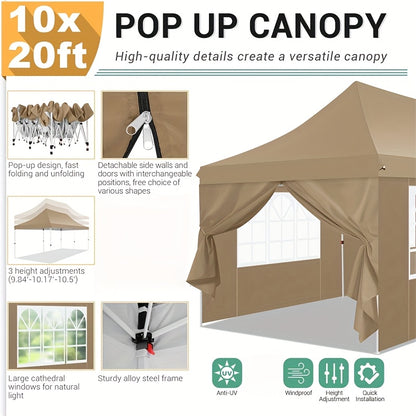 Partytent – Paviljoen – Feesttent – Tuintent – Opvouwbare Tent – Donkerblauw – 3x6 Meter – UV 50+ Bescherming – 6 Zijwanden - QUORE