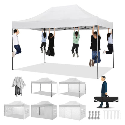 Pop-Up Canopy Tent – Partytent – Schaduw Tent – Buiten Tent – Ruim 3x4,5 Meter – Lichtgewicht Alloy Frame – Inclusief Draagtas