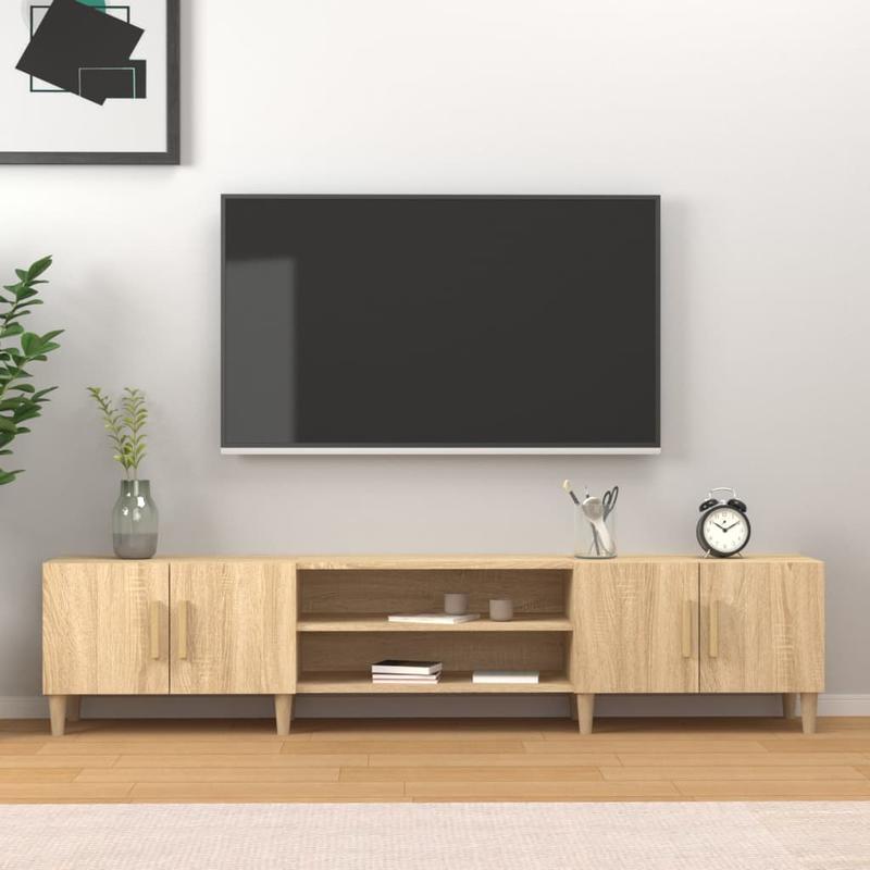 TV-meubel – TV-kast – TV-meubelkast – TV-meubel hout – TV-dressoir – Sonoma eiken – Houtcomposiet MDF – 180x31,5x40 cm – Duurzaam en onderhoudsvriendelijk