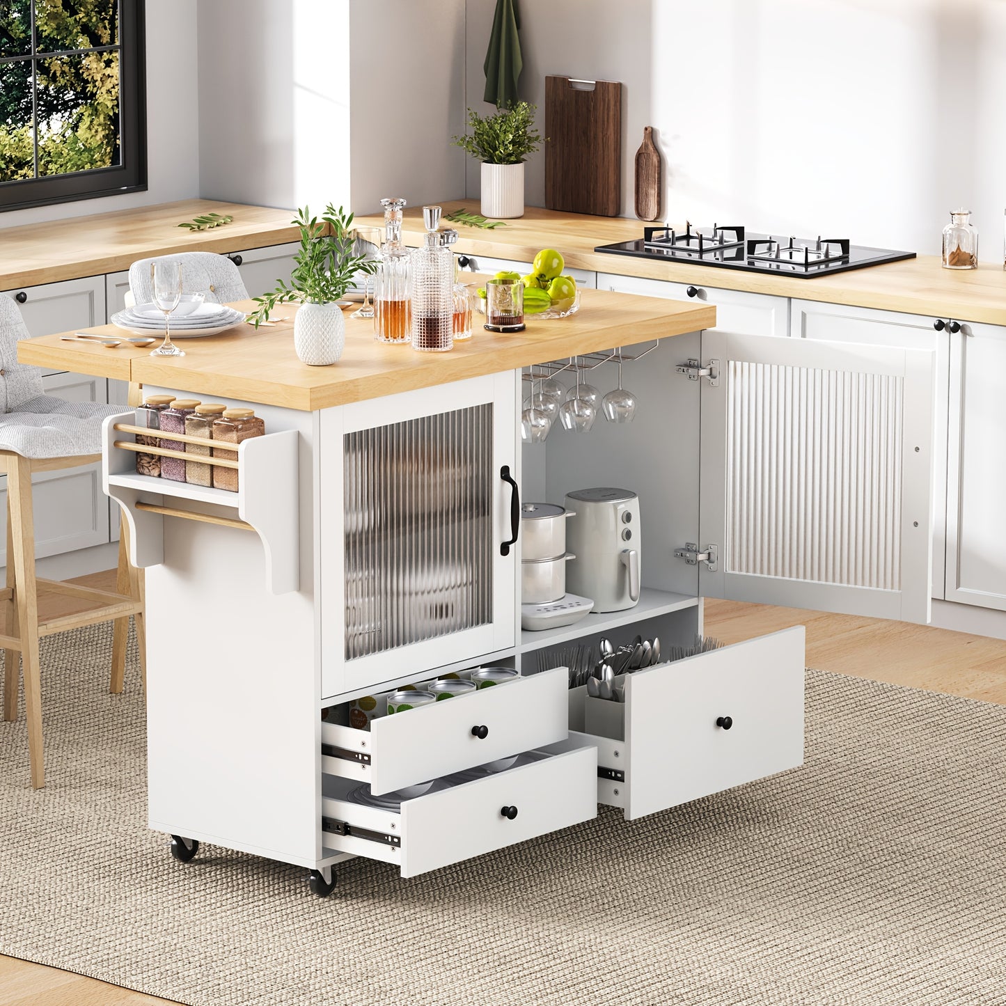 Ladekast – Kast – Commode – Opberger – Ladekast Wit – 5 Lades – Diamantpatroon – Gouden Poten – Modern – Eenvoudige Montage