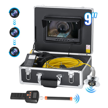 Rioolcamera – Inspectiecamera – Endoscoop – Afvoercamera – Zelfnivellerend – 9 Inch 1080P HD Scherm – 512Hz Locator – 36X Digitale Zoom – 30 Meter Kabel