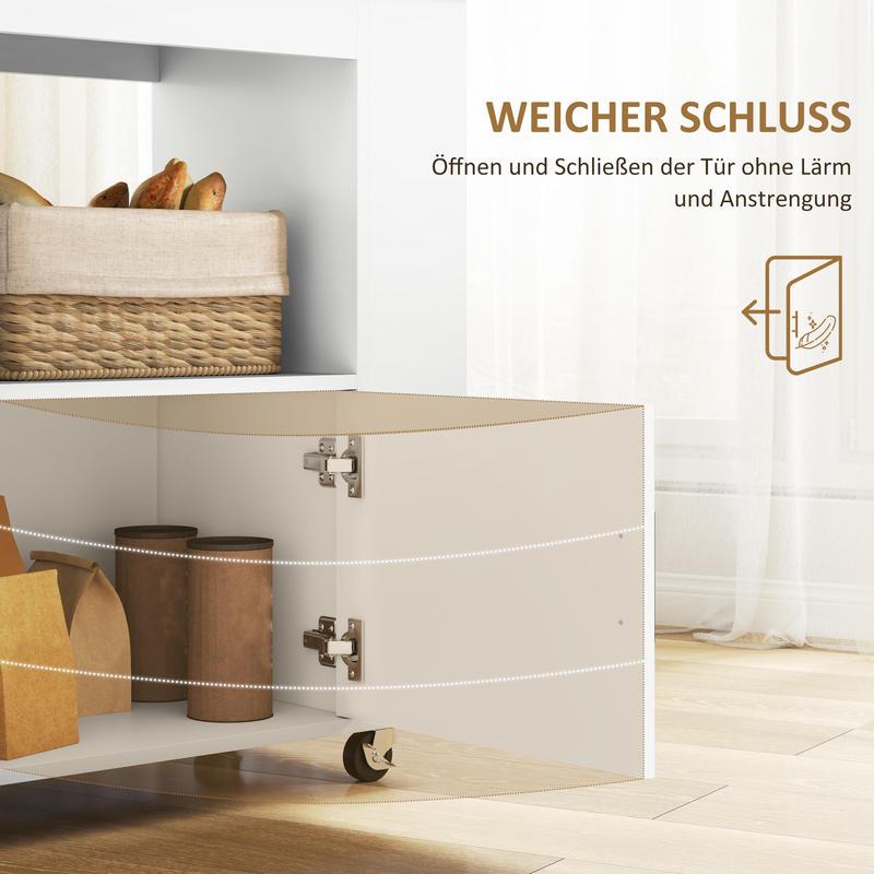 Keukentrolley – Keukenkast – Serveerwagen – Rolwagen – Opbergtrolley – Compact Werkblad – Duurzaam Hout, Metaal en Kunststof