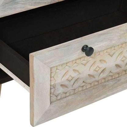 Dressoir – Buffetkast – Opbergkast – Ladekast – Kast – Massief Mangohout Wit – Compact 60x33x75 cm – Stevig & Eigentijds Europees Design