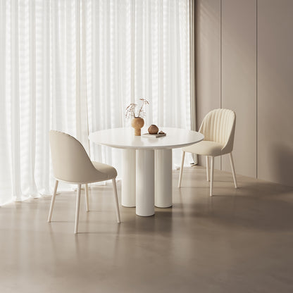 Ronde Eettafel – Eettafel Rond – Keukentafel – Tafel Voor 4 Personen – Ronde Tafel 117 cm Wit – Stevige Driepoot – Eenvoudige Montage